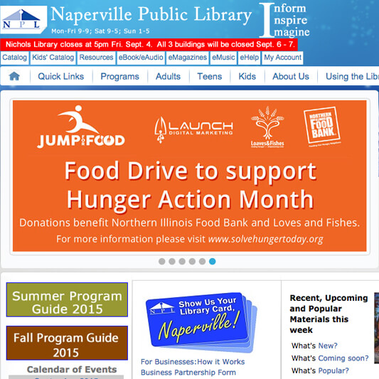 Naperville Public Library Developers, Drupal Developers